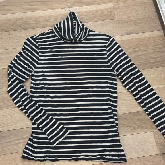 J. Crew Tops - J. Crew Black and White Striped Turtleneck